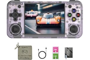 GAMELO RG35XX H, Anbernic Retro Handheld Gaming Console with 64GTF Card, Dual Joystick Design 3.5-inch HD Screen Lasts up to 8 Hours High-Capacity Battery for Better Experience (64G Purple)