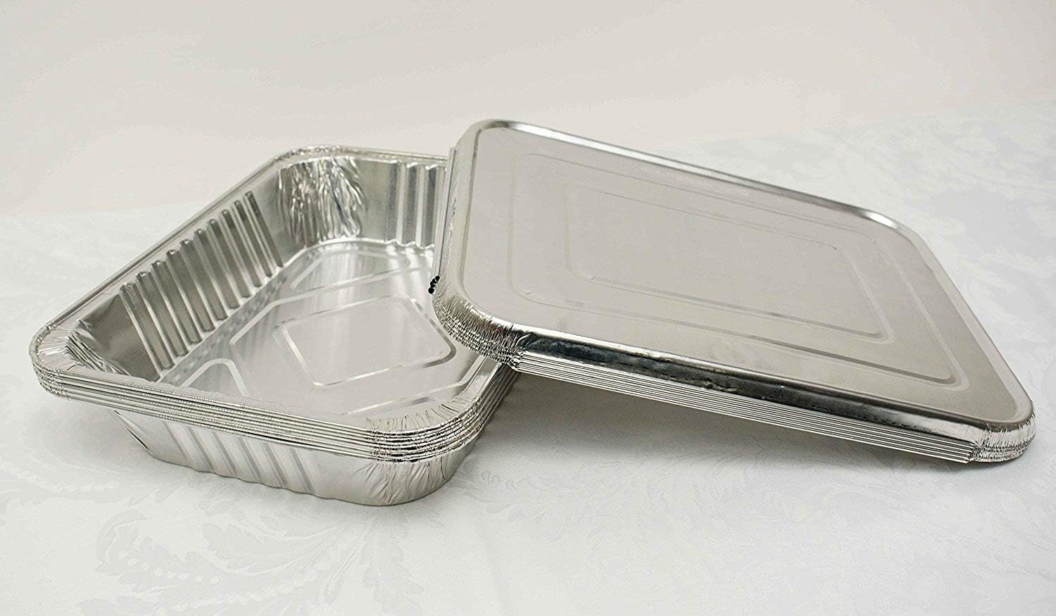 Decor Trader DISPOSABLE FOIL TRAYS WITH LIDS FOOD PAN CATERING FOOD