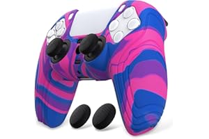 eXtremeRate PlayVital Samurai Edition Anti-Slip Controller Silicone Skin for ps5, Ergonomic Soft Rubber Protective Case for p