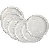 Weck Jar Keep Fresh Plastic Lids, 6 PACK (Large = 100mm). Fits Models 740, 741, 742, 743, 738, 739, 744, 745, 748, 974