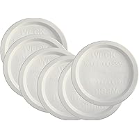 Weck Jar Keep Fresh Plastic Lids, 6 PACK (Large = 100mm). Fits Models 740, 741, 742, 743, 738, 739, 744, 745, 748, 974