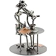Steelman24 Biologist with Microscope Sculpture Nuts and Bolts Handmade Ornaments Made in Germany Metal Figurine