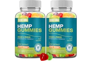 NUBETONG 2 Packs Hemp Gummies High Potency Hemp Supplement Edible Bear Gummy Extra Strength Pure Natural Hemp Oil Extract Made in USA