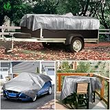 VOUNOT 3x4m Tarpaulin 240 g/m² Waterproof Ground Cover Eyelets Grey view 7