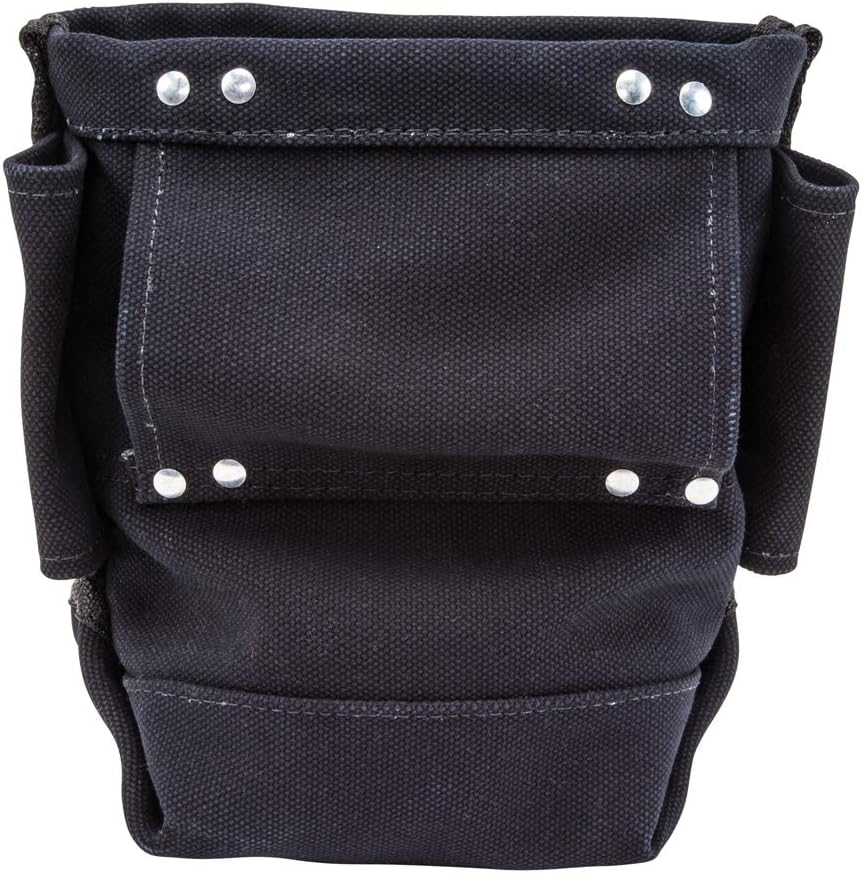 Klein Tools 5416TFR Tool Bag, Flame Resistant Canvas Bag for Bolt Storage with Double Reinforced Bottom and Tunnel Connect, 5 x 10 x 9-Inch - - 