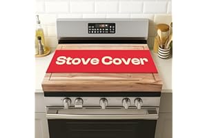 Riveira 30x22 Acacia Natural Stove Top Covers for Electric Stove & Gas Stove Top Covers for Gas Burners – Large Gas Stove Cover with Handle & Juice Groove – Rustic Stove Covers for Gas Stove Top
