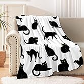 Black Cats Blanket Throw Super Soft and Cozy Blankets for Home Decoration, Couch, Bed, Sofa 50