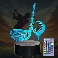 POSSHE Golf Night Light, Golf Club Gifts, 3D