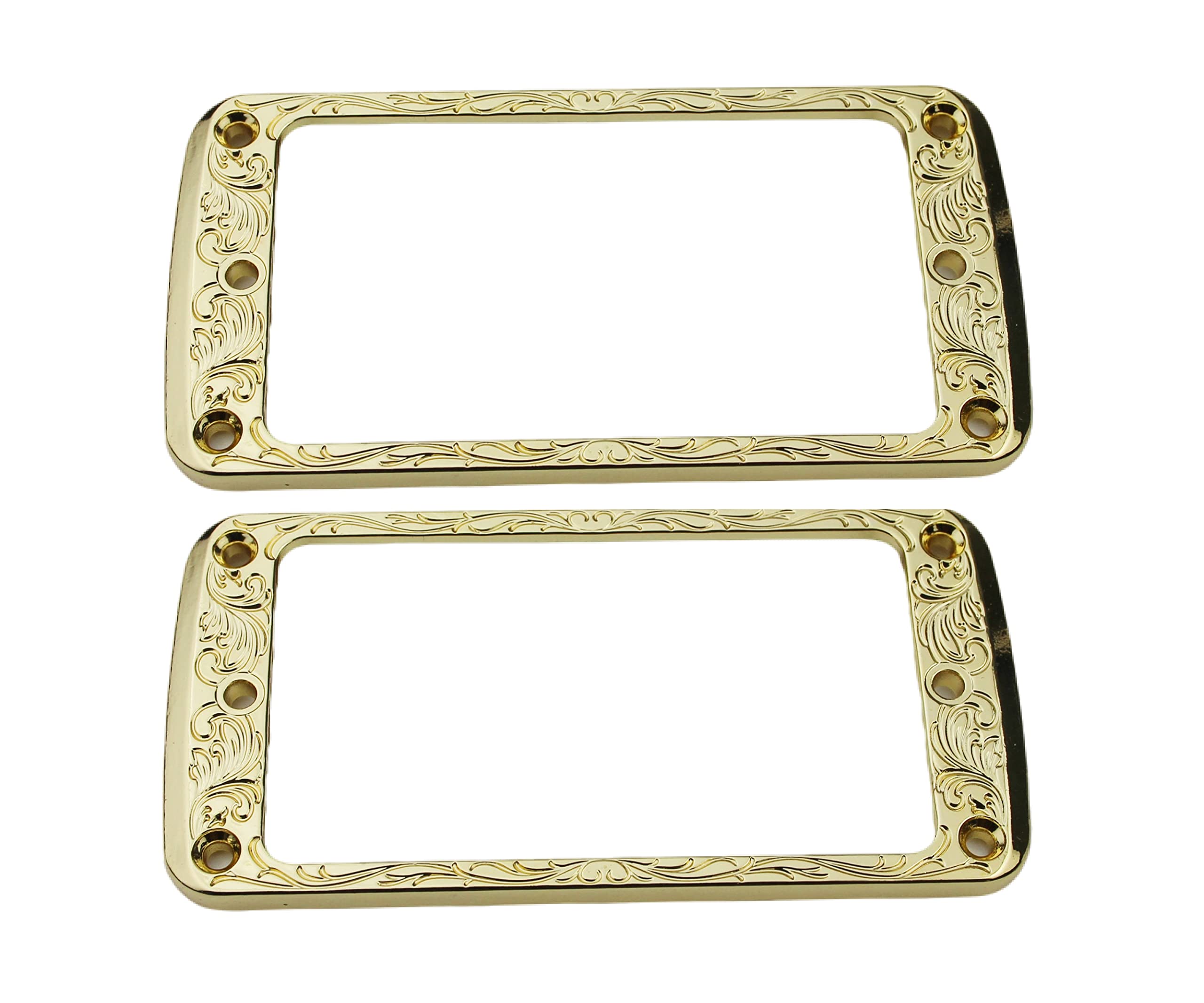 Guyker Metal Flat Humbucker Cover, Pickup Mounting Ring Set - Bridge Neck Pickups Frame Replacement Part for Electric Guitar or Precision Bass(2PCS, PR006 Gold) โ image 1