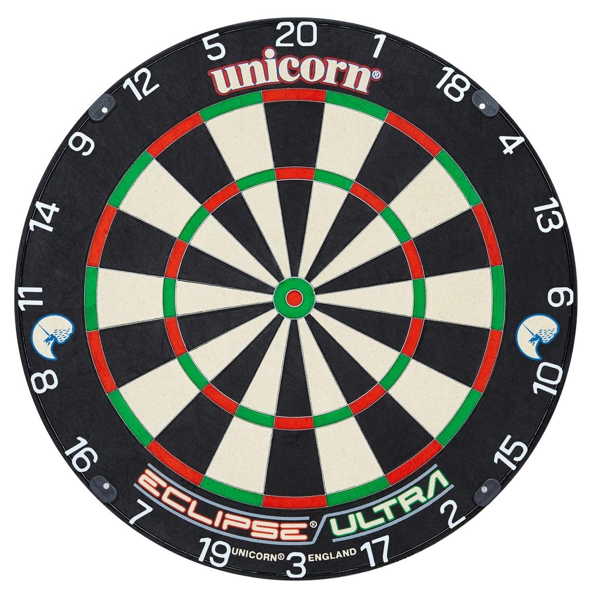 Unicorn Dartboard Darts Board | Eclipse Ultra | Ultra-Visible White Number Ring | Championship Quality Sisal Bristle | Staple-Free Construction