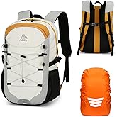 GES 30L Hiking Backpack Lightweight Water Resistant Daypack with Rain Cover & Laptop Compartment for Travel, Camping, trekking, Work(Gray)