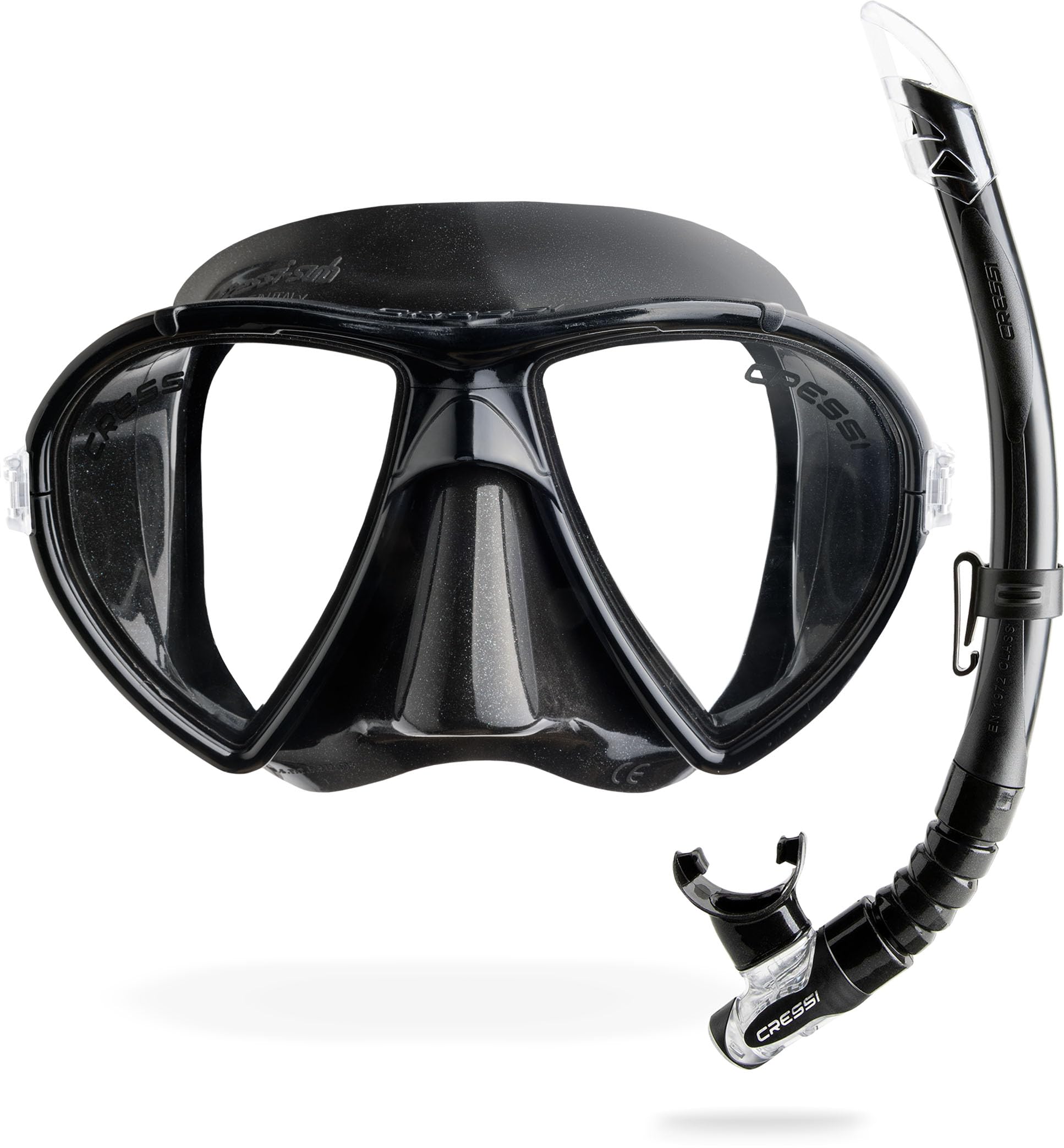Cressi Unisex's Combo Ocean VIP Set mask Ocean & Snorkel Gamma, Black, One Size,WDM1000125
