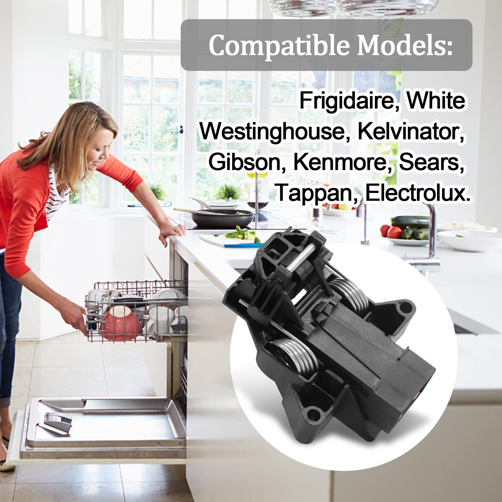 5304516818 Dishwasher Door Latch For Frigidaire Electrolux Kenmore Dishwasher Door 5304527418, 154722401, 154543901, 154758101, 4813935, AP6783743, EAP12585469, PD00044441, PS12585469 Door Switch Kit