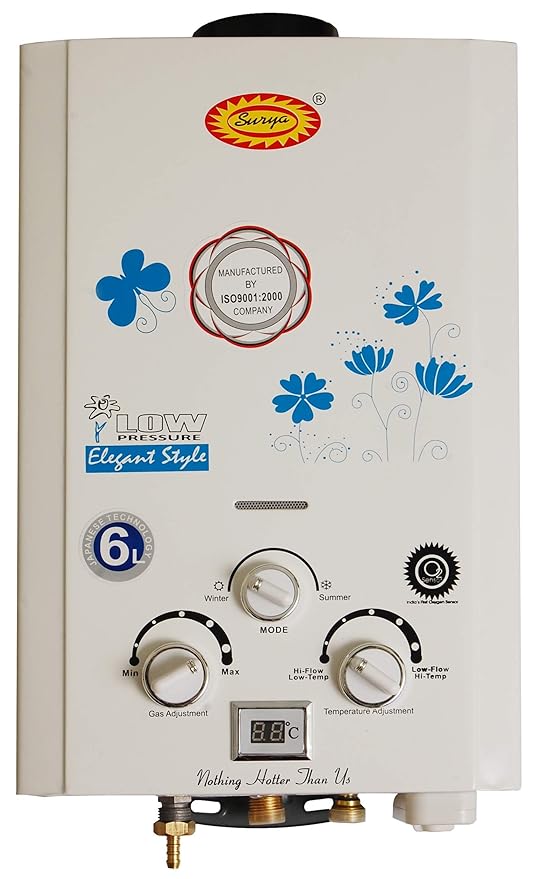 Buy Surya Digital Instant Gas Geyser with Heavy Copper Tank in 6 litres