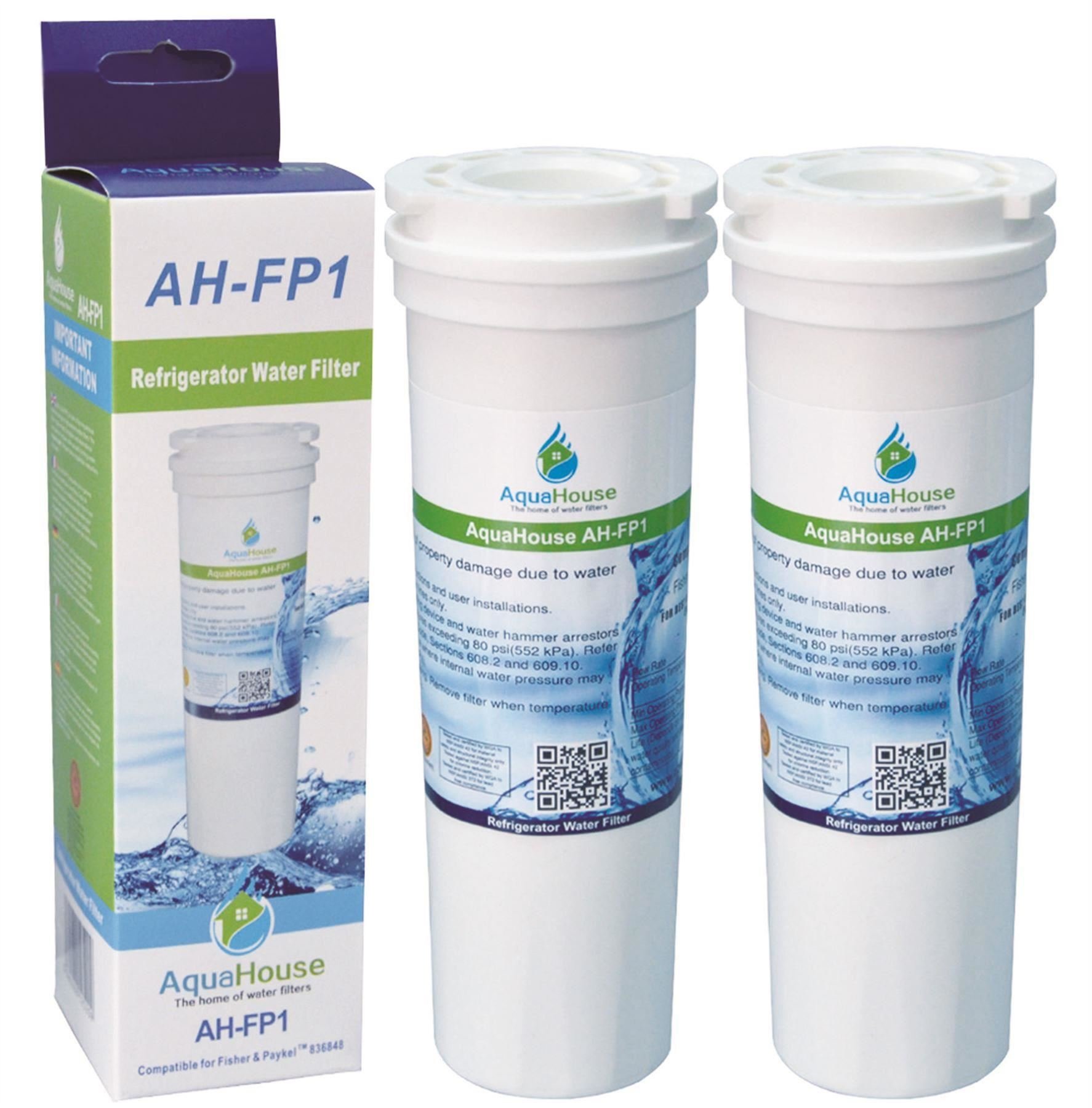 2X AquaHouse Water Filter Compatible for Fisher & Paykel 836848 836860 67003662 Maytag Clean 'n Clear, RO185011, RO185014, 67003662 Fridge Freezer