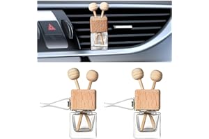 KVAEY 2PCS Car Diffuser Air Freshener Bottle, Refillable Empty Glass Perfume Bottles with Vent Clip, Universal Essential Oil Diffuser for Most Vehicles, Interior Car Accessories (2PCS)