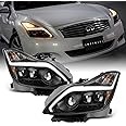 AKKON - For 2008-2015 G37 / Q60 Coupe New LED Sequential LED Signal Tube Projector Headlights