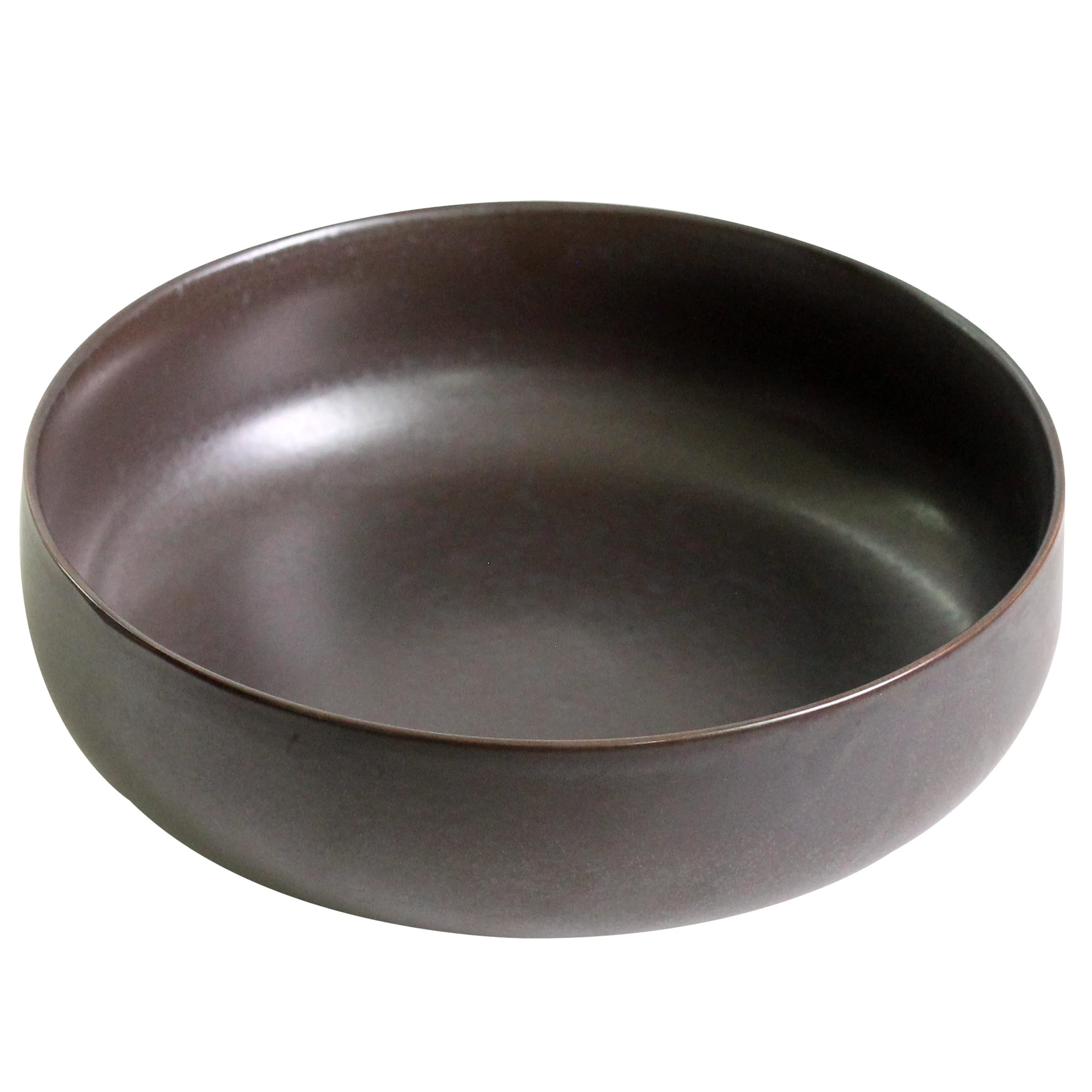 Olly & Rose Oxford Large Ceramic Fruit & Salad Bowl - 26cm Decorative Serving Bowl - Black Stoneware - Extra Large for Pasta