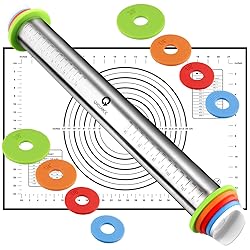 Rolling Pin and Pastry Baking Mat Set, Rolling Pins