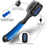 Finger Ten Golf Club Cleaner Brush Dual Head Retractable Groove Cleaner Red view 2