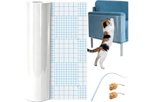 Cat Scratch Protector Set, 15.7" x 196.9" Self-Adhesive Cat Couch Scratch Protector. Mice Tail Cat Wand, 2 Mouse Toy with 20 