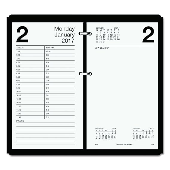ATAGLANCE Daily Desk Calendar 2017 Refill, Large, 12