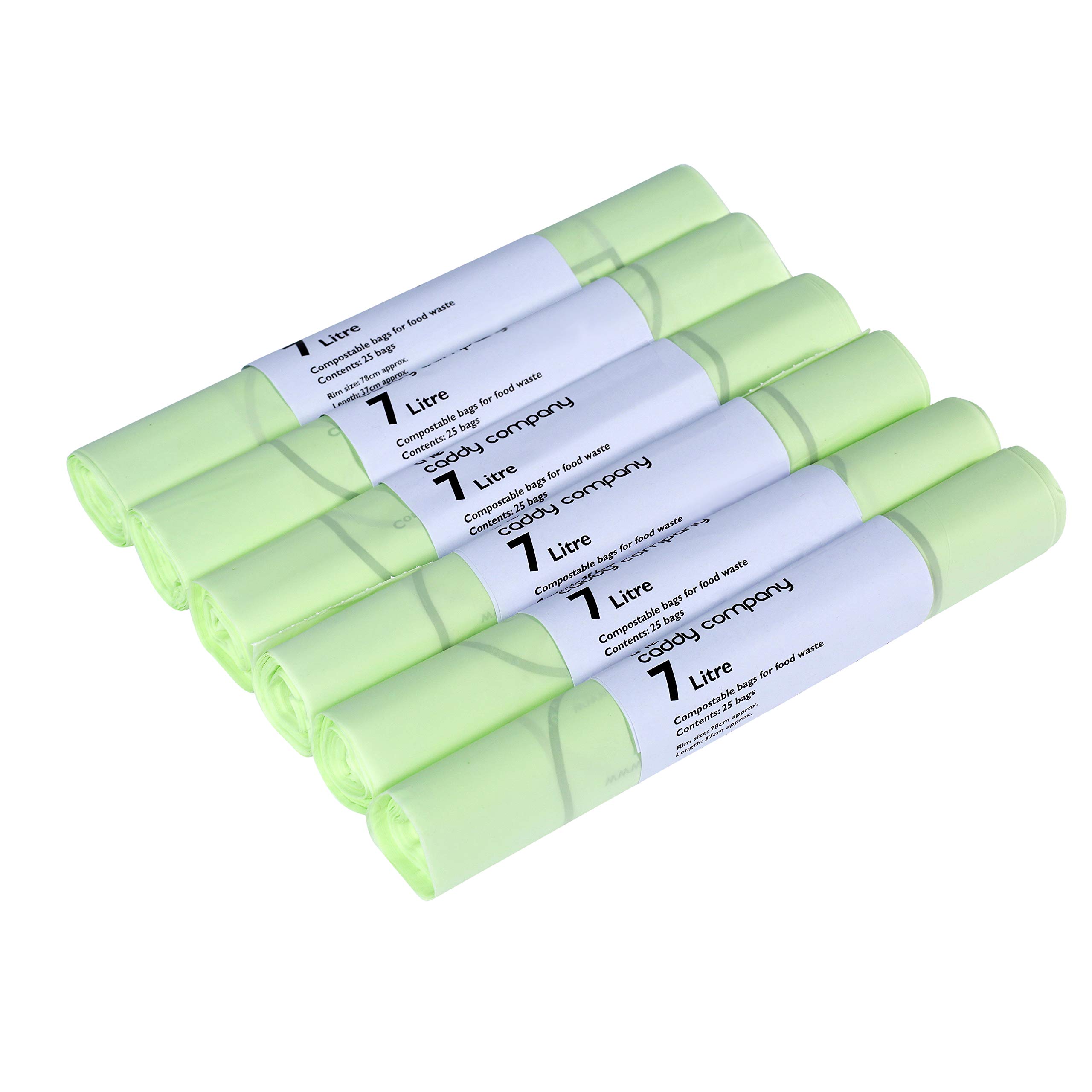 The Caddy Company 7 Litre Compostable Bin Liners with 150 Bags,Green