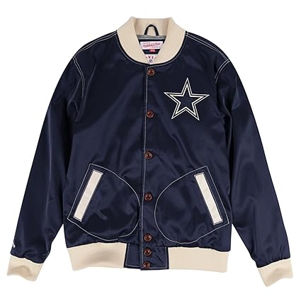 dallas cowboys mitchell and ness satin jacket