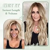 Fine Plus Clip In Hair Extensions 20 Inch Bleach Blonde Wavy 4Pcs Weft view 2
