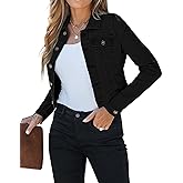 luvamia 2026 Cropped Jean Jackets for Women Fashion Short Denim Shacket Jacket Lightweight Fitted Stretchy with Pockets