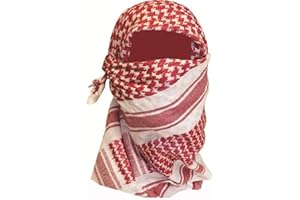 SHOPUKASA Cotton Shemagh Tactical Military Scarf Palestine Scarf Keffiyeh Head Neck Wrap gifts for Men & Women + Paper Bag
