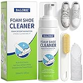 Shoe Cleaner Kit, 6.76 Oz White Shoe Cleaner with Brush and Towel, No-Rinse Foam Sneaker Cleaner Kit for White Shoes, Suede, 