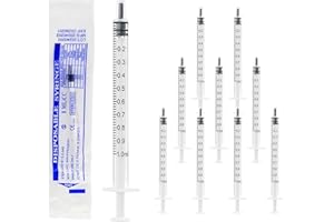 BEICOK 10 Pack 1ml/cc Syringe for Liquid without Needle Measurement Tools Individually Sealed Package for Scientific Labs,Feeding Small Animals,Watering,Dispensing,Applicator