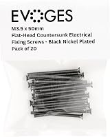 Evoges M3.5 x 50mm Flat Head Machine Screws Black Nickel Pack 20 view 4
