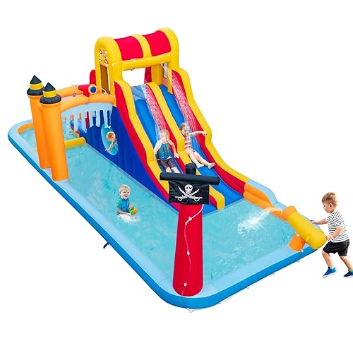 BOUNTECH Inflatable Water Slide Park, 23x10FT Treasure Hunt Mega Kids ...