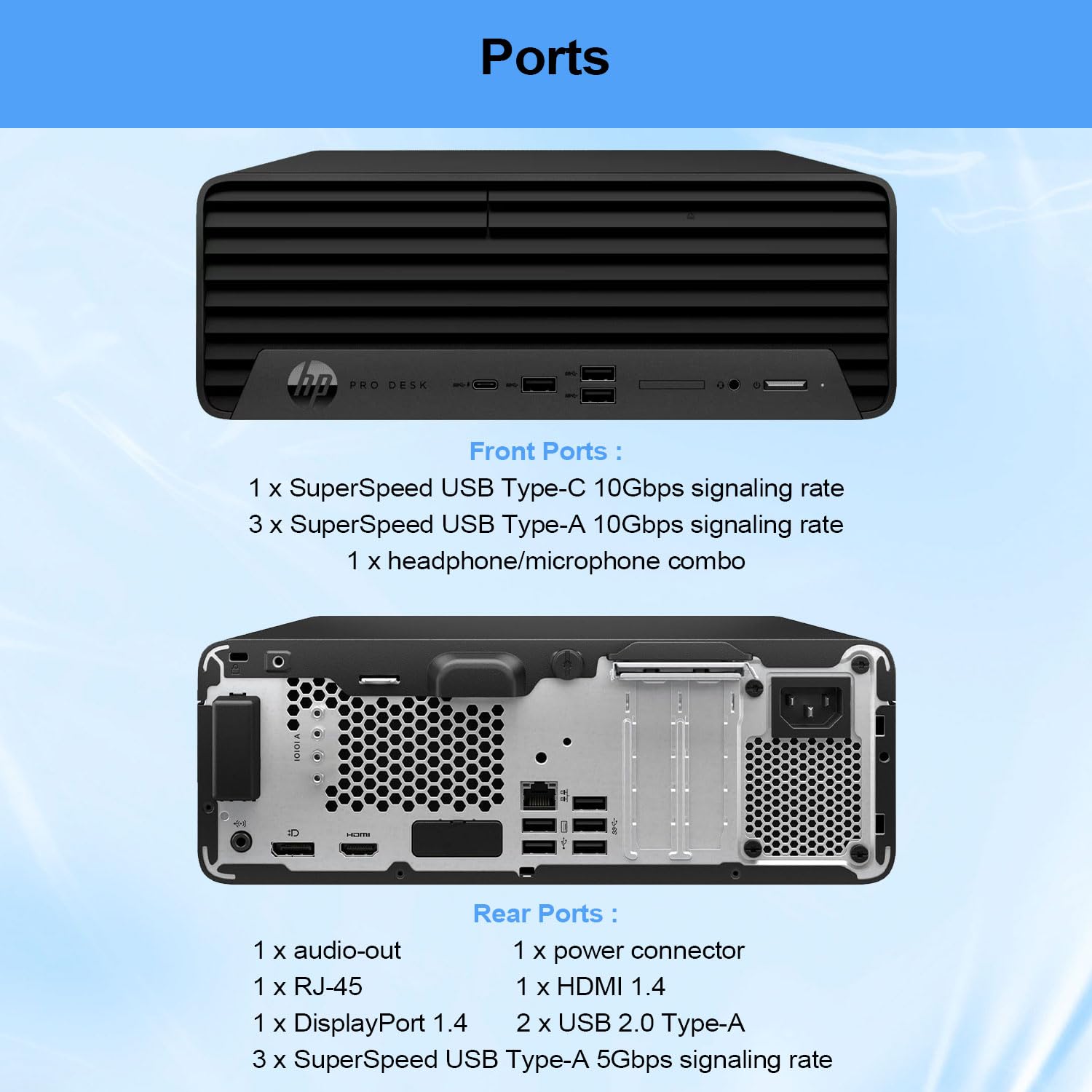 HP ProDesk 400 G9 Small Form Factor Business Desktop, 13th Gen Intel 14-Core i5-13500 Processor, 32GB RAM, 1TB SSD, Wi-Fi 6, HDMI, DP, Support 2-Monitor 4K, Wired Keyboard & Mouse, Windows 11 Pro