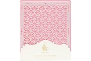 Lacupella Cake Baking Stencil - Seamless Delicate Pattern for Decorating Tall Double Barrel Cake to Use with Buttercream, Roy