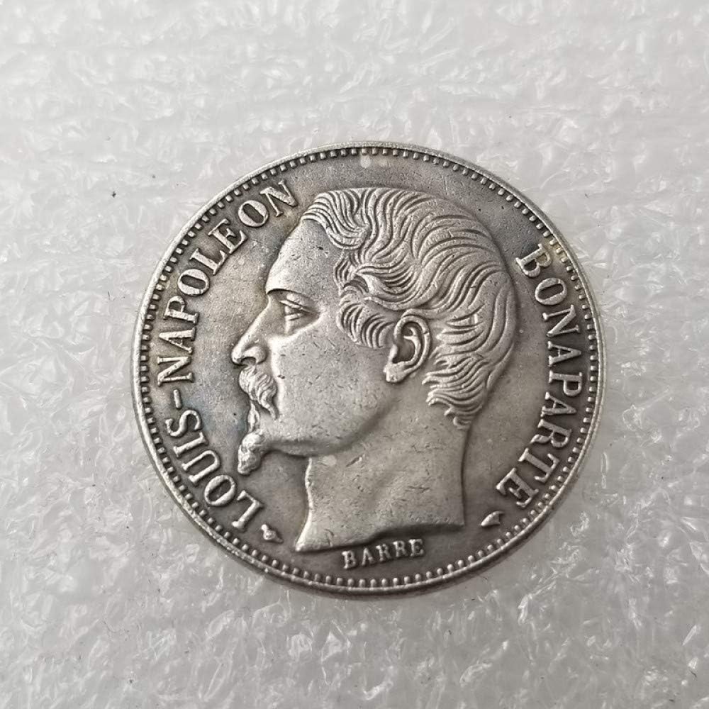 1852,France,One Franc,Collectible Coin,Commemorative Coin,Napoleon Iii,Exhibition Cabinet,2Pcs Decision Currency/Silver / 2Pcs