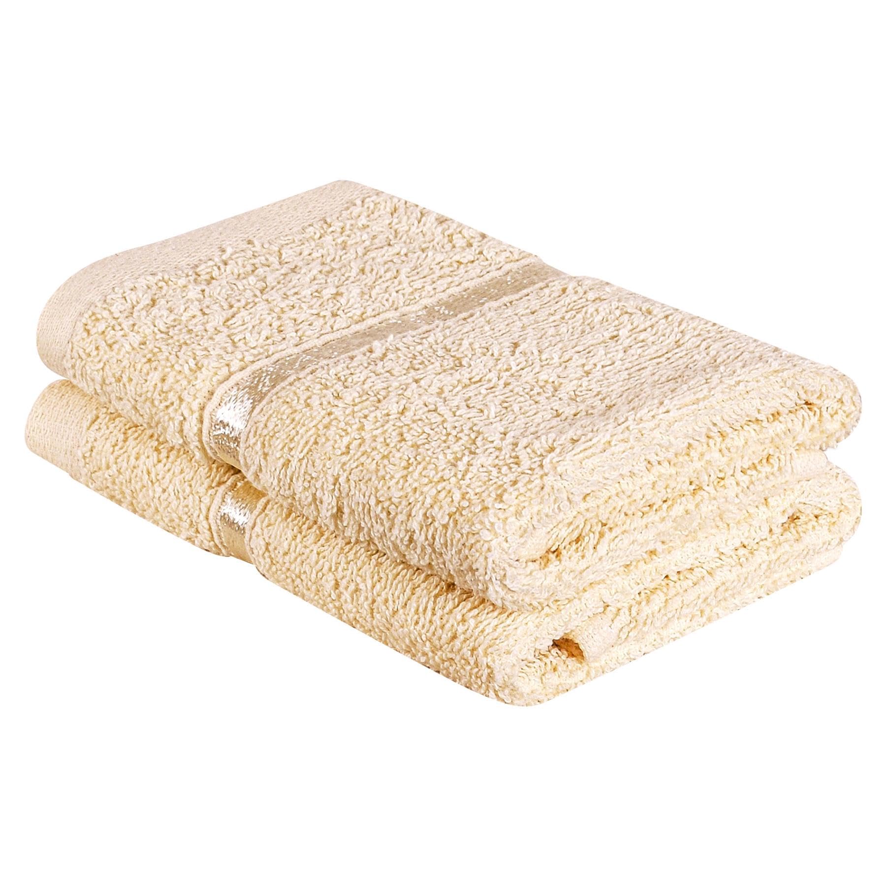 A2Z Luxurious 100% Cotton Cream Color Towels 500 GSM Soft Absorbent Set Of 2 Face Towels (30x30 cm)