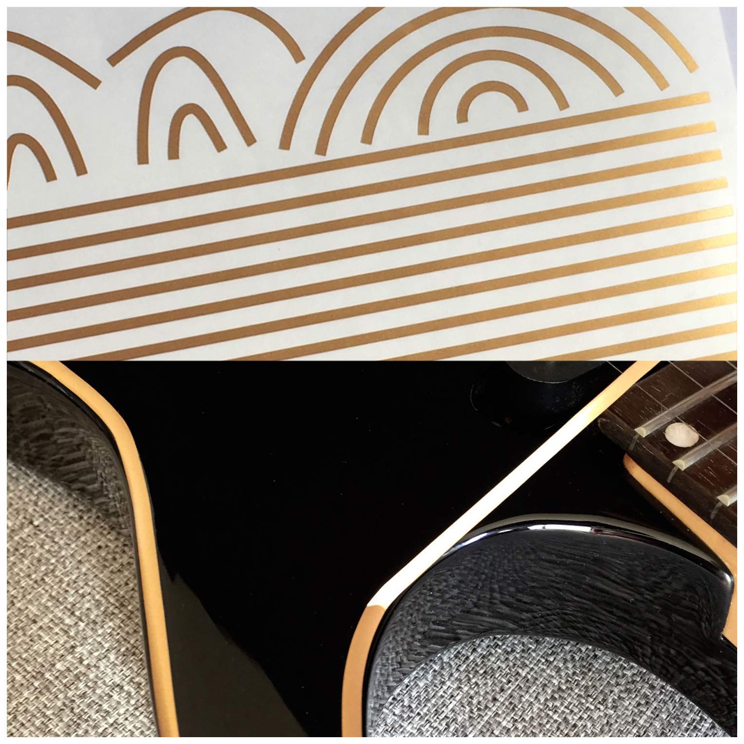 Inlaystickers Binding Stickers Decals for Guitar & Bass Body, Neck & Headstock - 2mm - Gold,BI-2GD