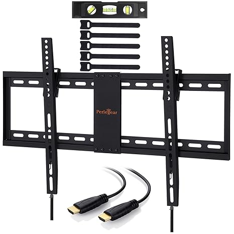 TV Wandhalterung, Perlegear Neigbare TV Halterung für 32-70 Zoll Flach&Curved Fernseher Oder Monitor bis zu 60kg, Max.VESA 60