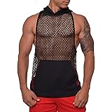 COOFANDY Men's Sexy Fishnet See Through Tank Top Muscle Workout T Shirt Mesh Transparent Tees Top