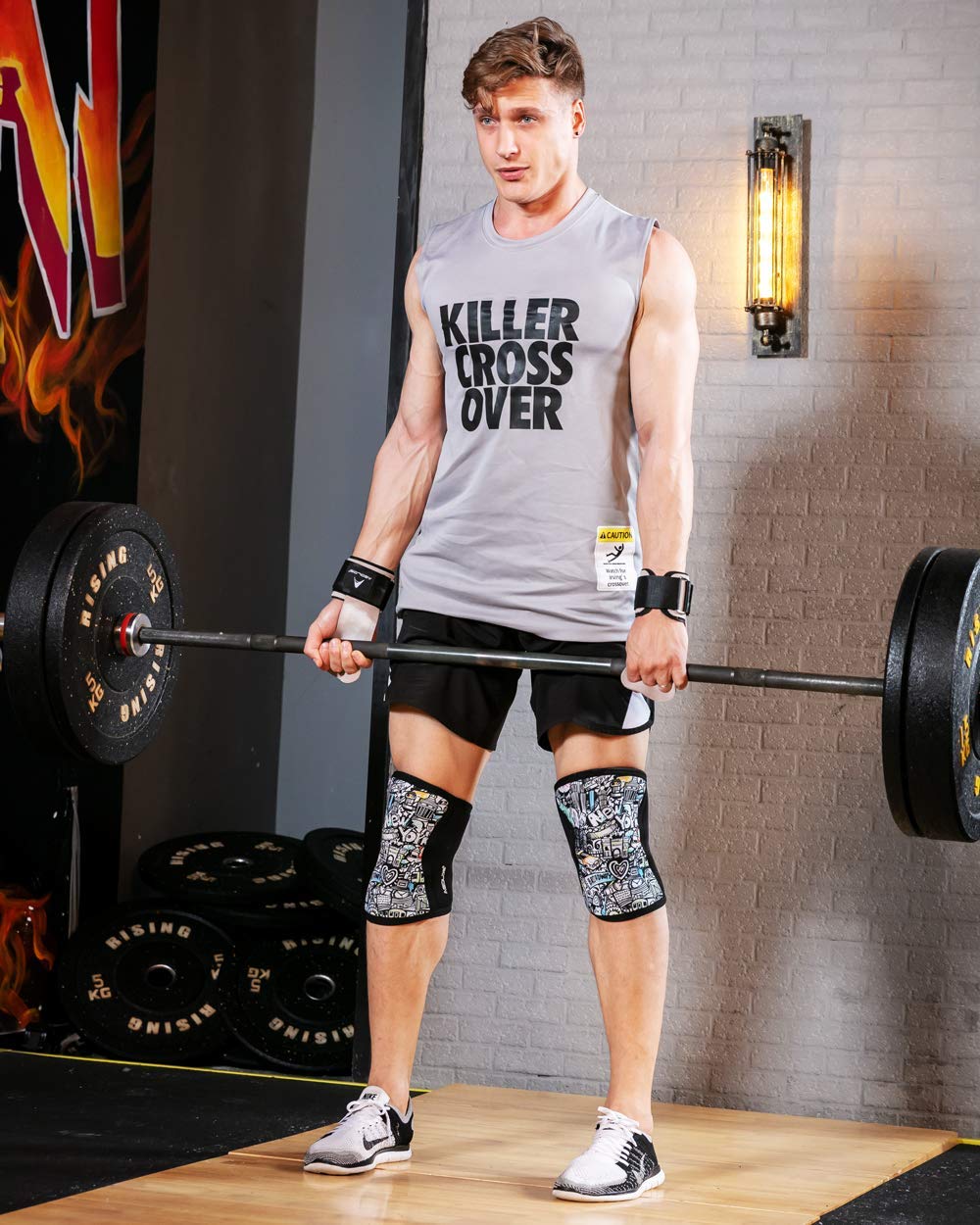 AEOLOS Knee Sleeves (1 Pair)，7mm Compression Knee Braces for Heavy-Lifting,Squats,Gym and Other Sports