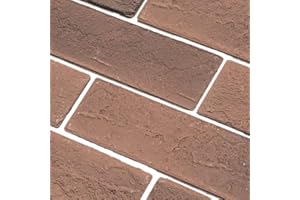 TORURAL Vintage Brown/Red Faux Brick Wall Tiles, 3D Thin Brick Veneers for Bathroom, Kitchen, 2