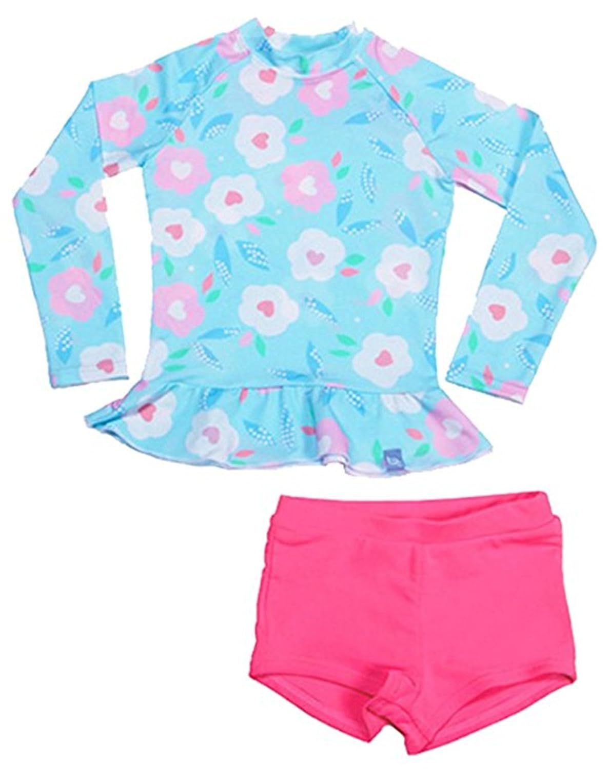 Buy Little Girls Kids 2 Piece Long Sleeve Swimwear Floral UV Sun