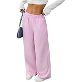 SweatyRocks Women's Y2K Striped Wide Leg Lounge Pants Casual High Waist Trousers Pinstripe Pants Trendy 2025