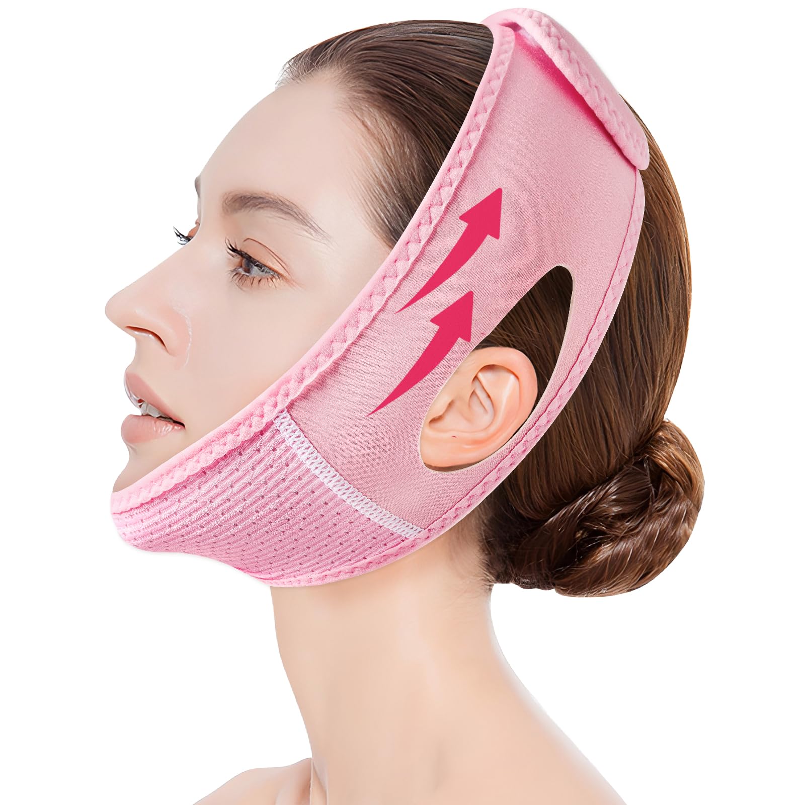 Chin Strap for Sleeping, Reusable Chin Face Strap for Women, Face Lifting Anti Snoring Chins Strap for Sleeping