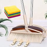 SWISSPACK Long Handled Dustpan and Brush Beige DP 1 Pack