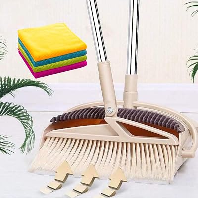 SWISSPACK Long Handled Dustpan and Brush Beige DP 1 Pack