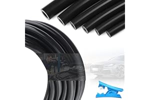 BOOMBAMO Vacuum Hose Automotive,5Ft 6PCS Silicone Vacuum Line with ID 1/8" 5/32" 3/16" 1/4" 5/16" 3/8",130PSI Max Pressure Engine Vacuum Tubing Hose Kit with Tube Cutter Car Accessories for Air/Water